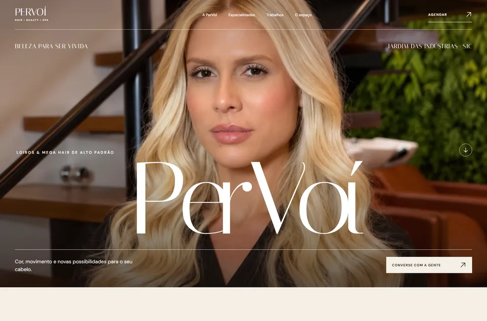 Captura da página inicial de PerVoí